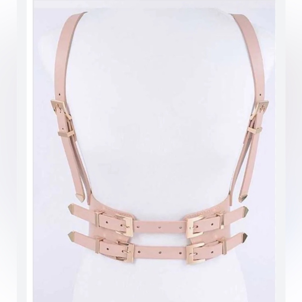 Pastel goth pink underbust corset belt harnesss S-XL whimsigoth boho